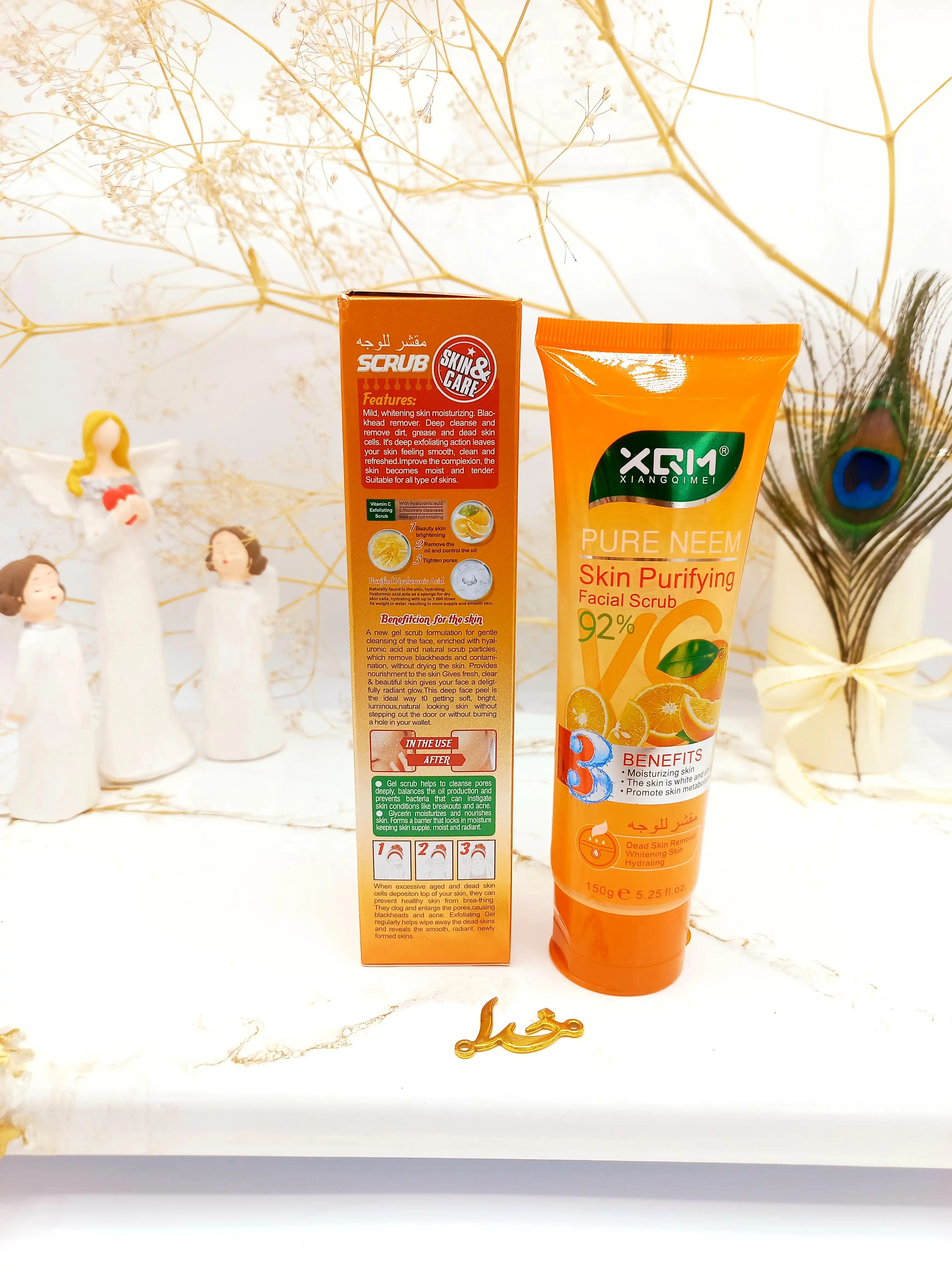  ژل اسکراب لایه بردار و روشن کننده 92 درصد صورت و بدن (پرتقال) XQM کد 2592