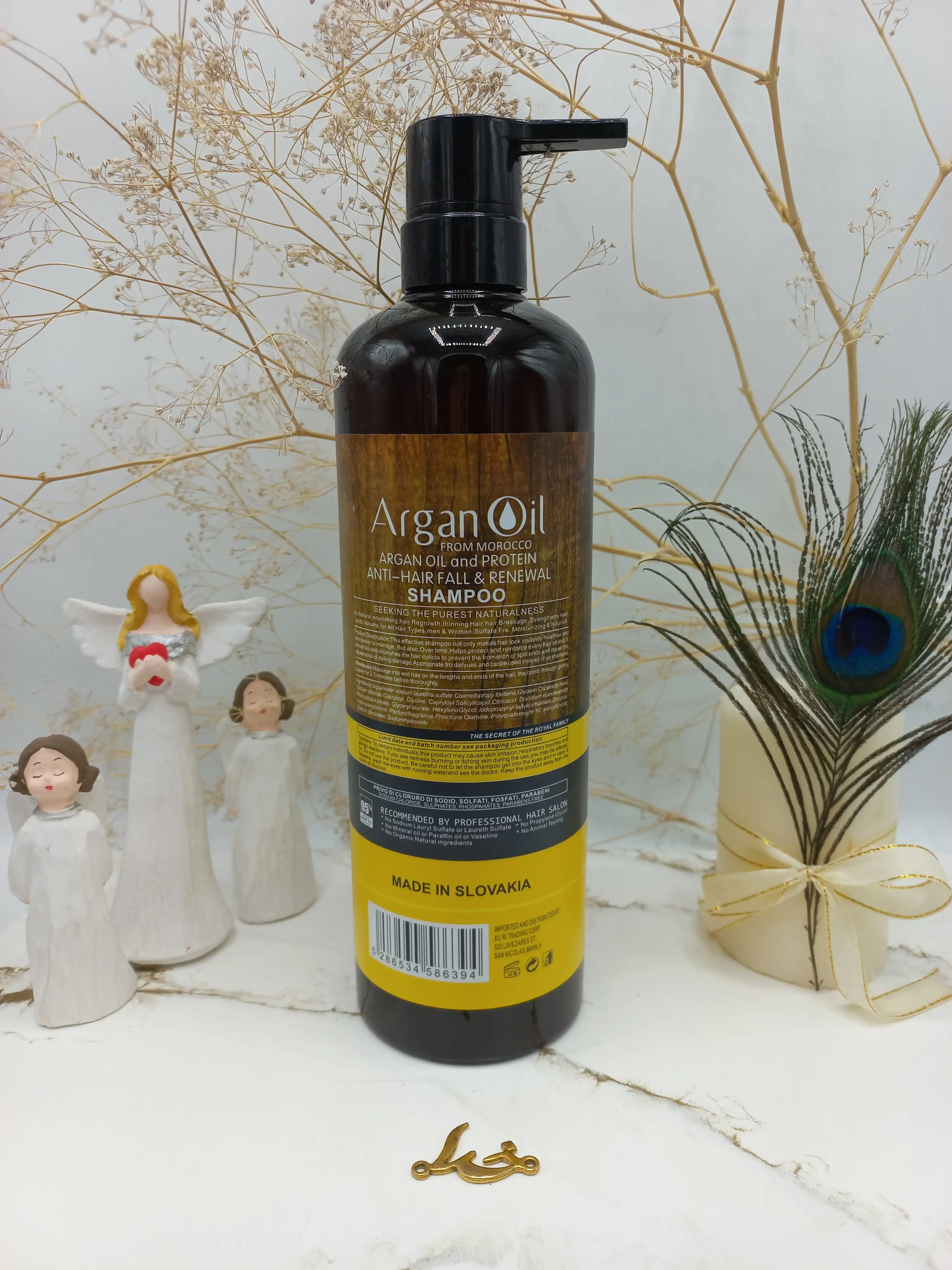 شامپو روغن آرگان کراتینه اصلی مراکشی ساخت اسلواکی لایتنس 900 میل 95% ARGAN OIL (بدون کارتن)