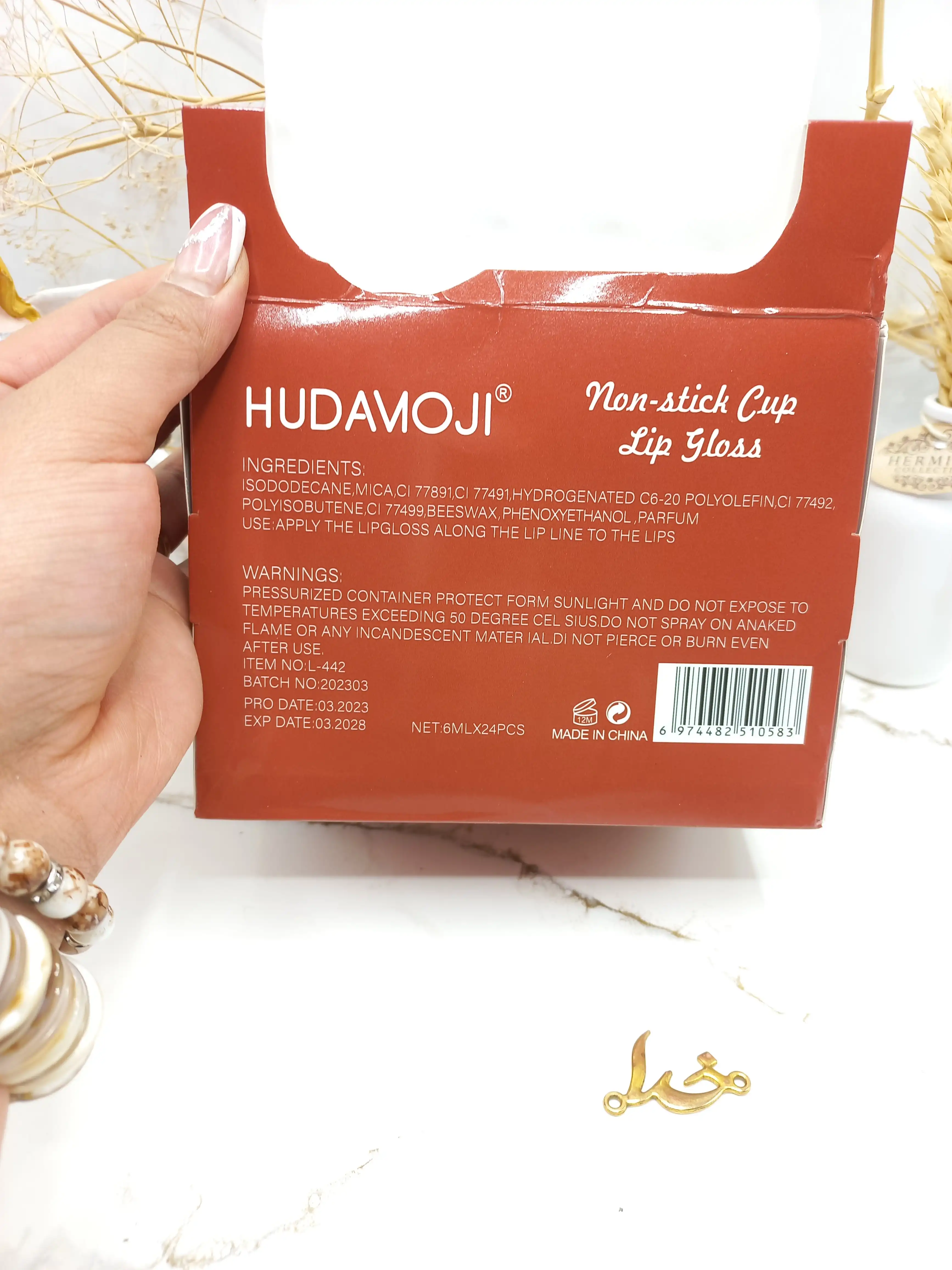 پک 6 تایی رژ لب مایع ضد آب هدی موجی ‏HUDAMOJI‏ کد L442
