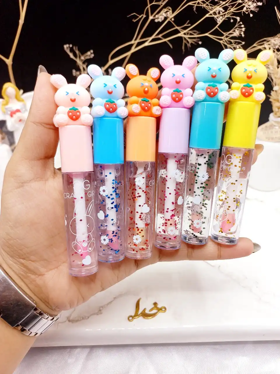 برق لب حرارتی طرح خرگوش بامزه CRAZY GIRL کد LF03
