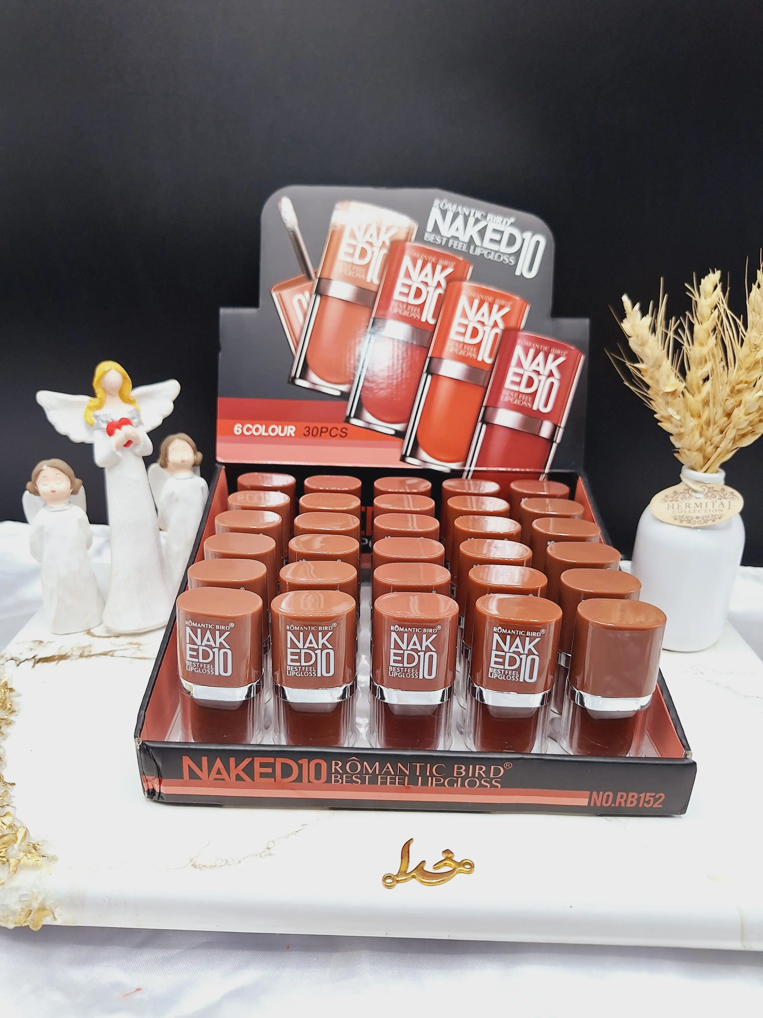پک رژ لب مایع 6 عددی برند رومانتیک برد ROMANTIC BIRD NAKED10 کد RB 152