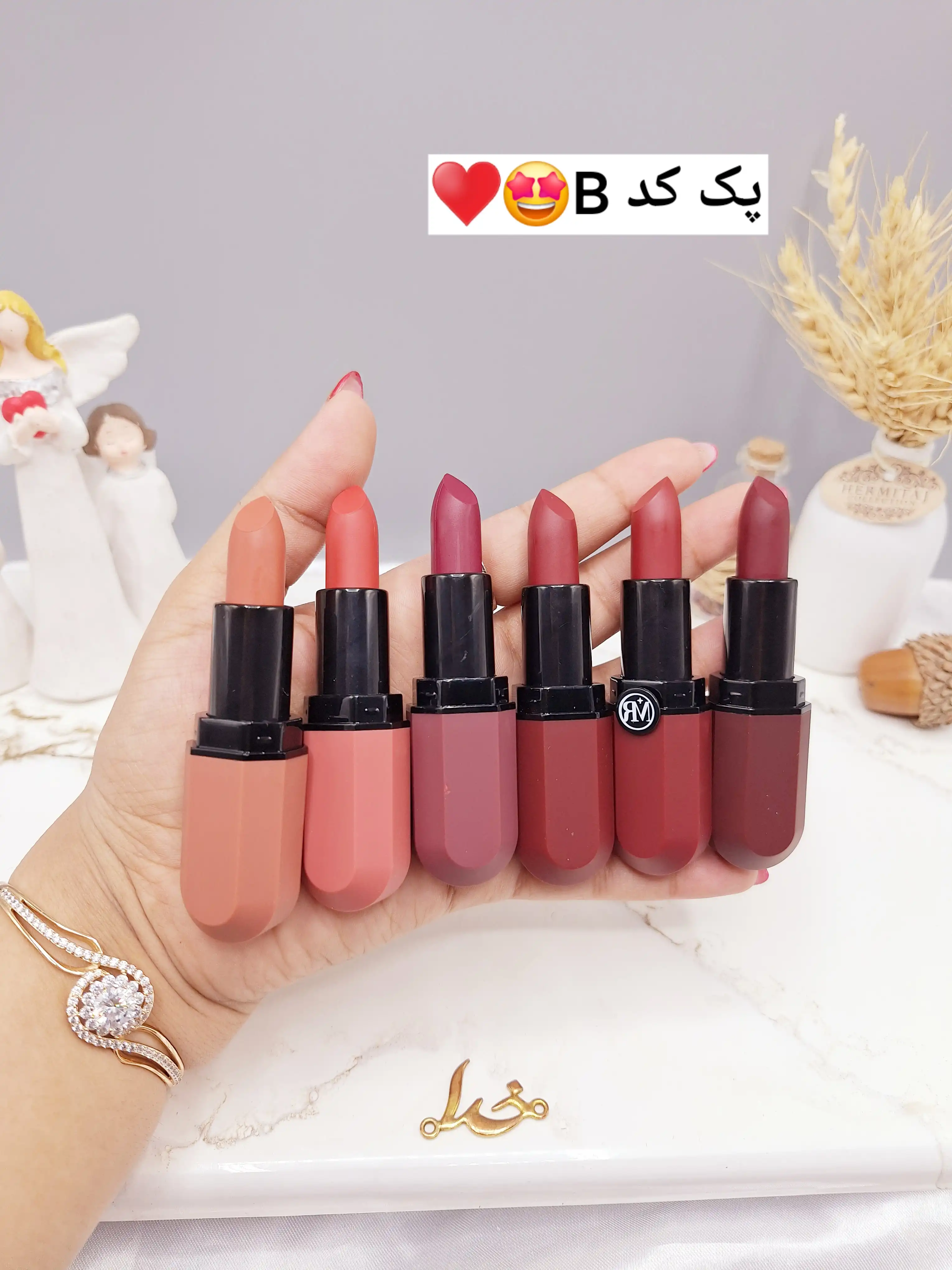 پک رژ جامد 6 عددی برند رومانتیک مات ROMANTIC MATTE کد RY_4800