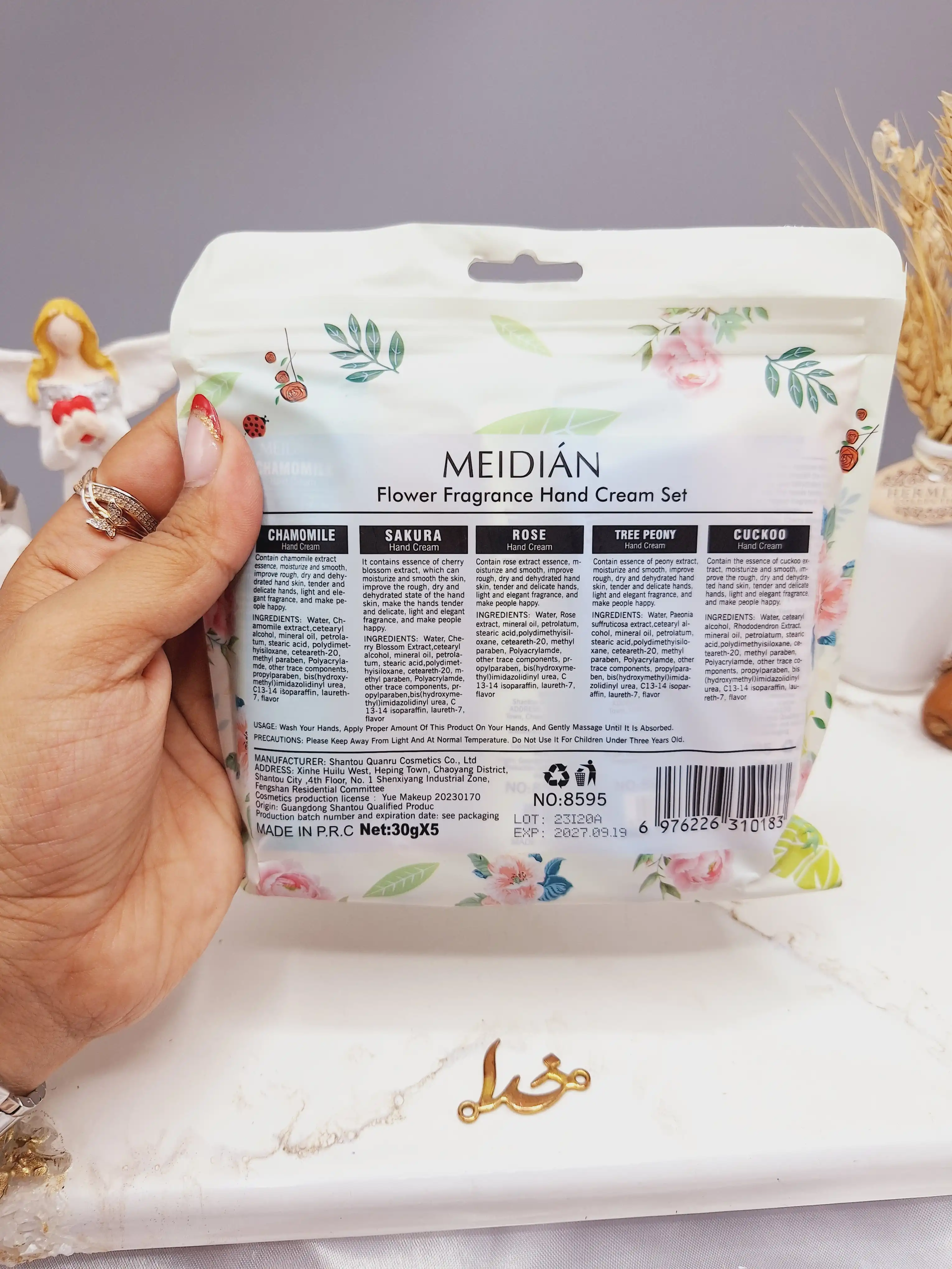 پک کرم دست حاوی اسانس های گل Meidian مدل Flower Fragrance کد 8595