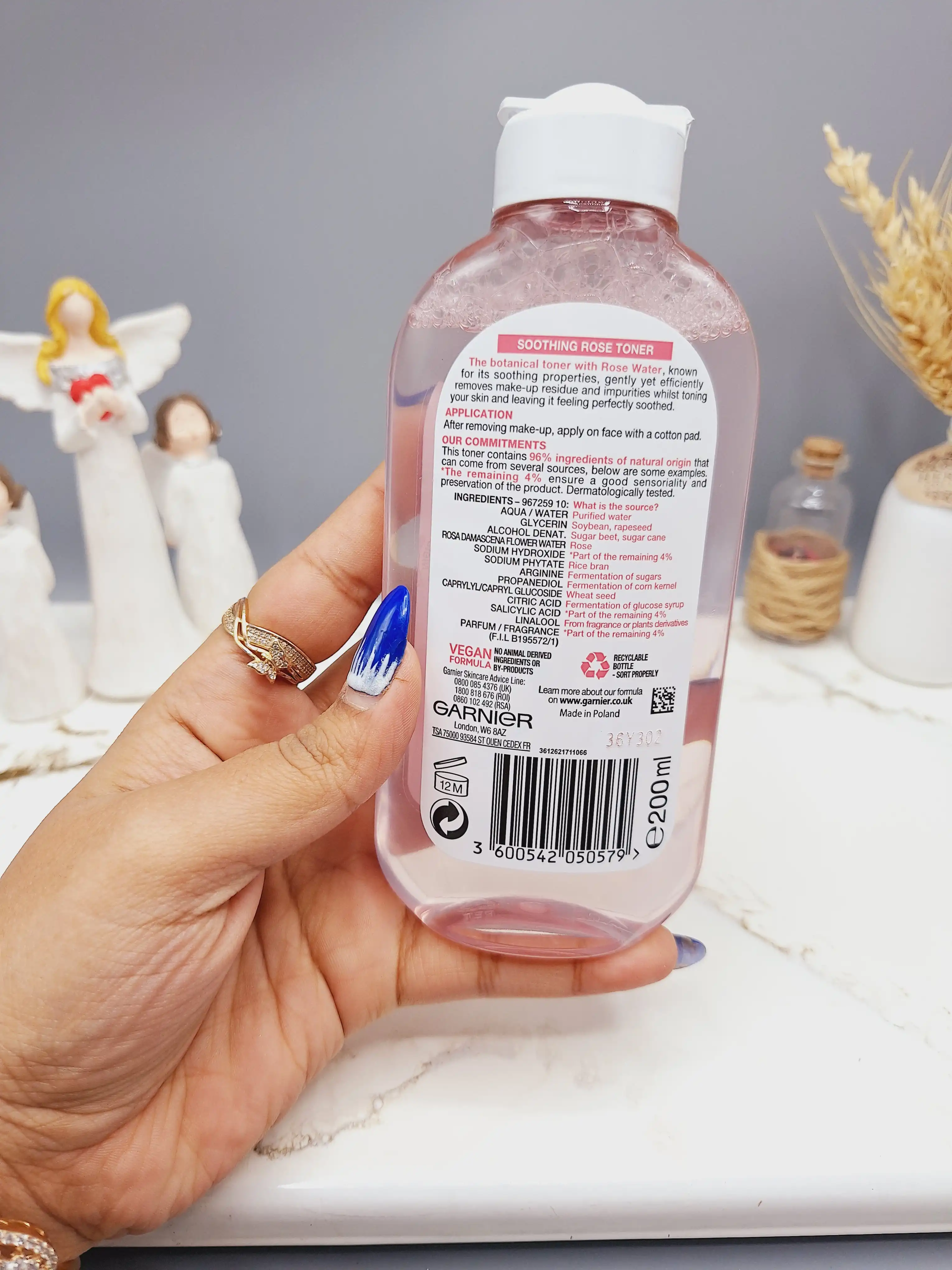 تونر پاک کننده صورت گارنیر مدل گل رز Rose Toner مناسب پوست خشک تا حساس حجم 200 میل اصل کد 0579
