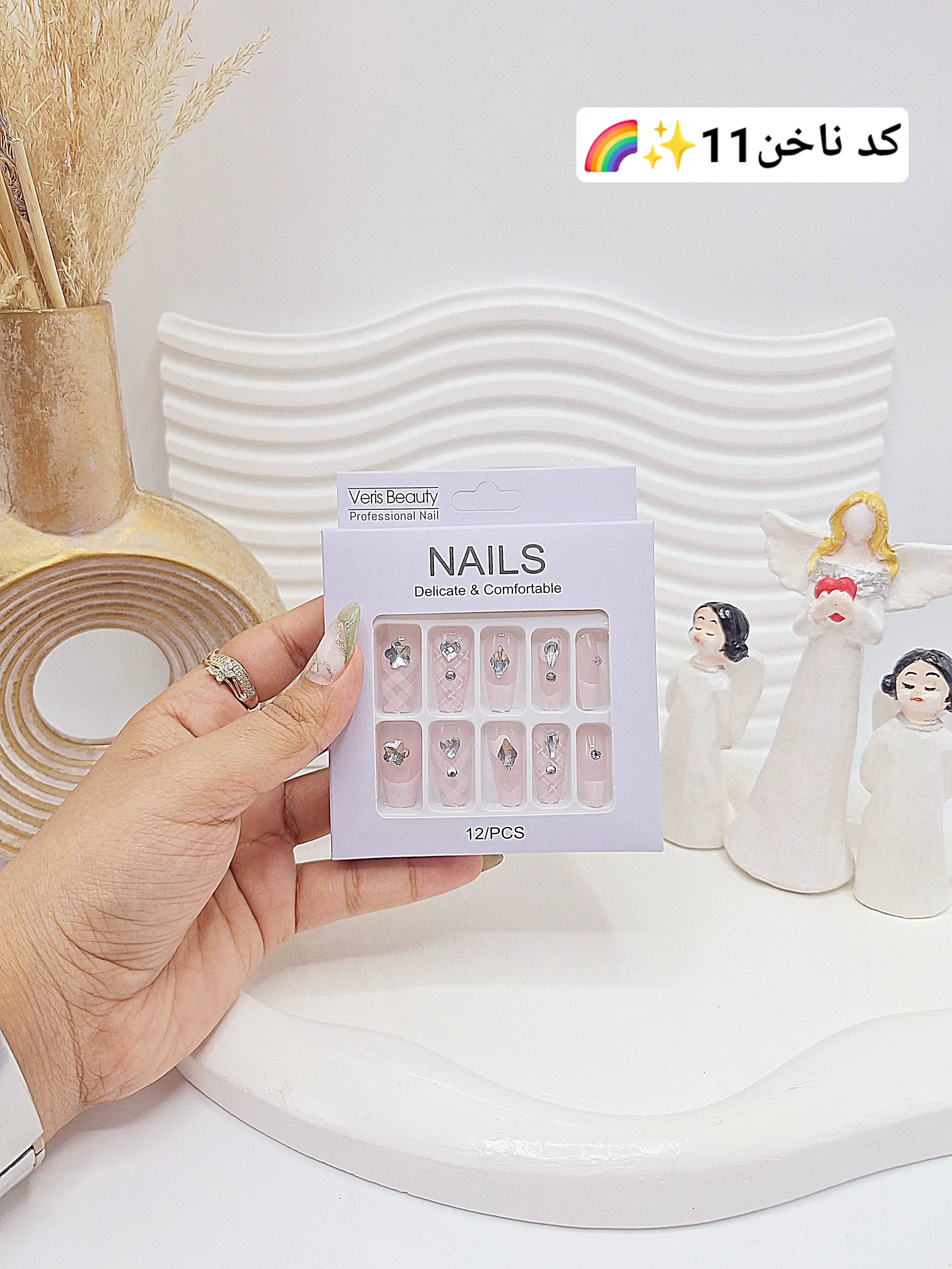 پک اختصاصی کامل ناخن مصنوعی طرح های خاص NAILS با چسپ ناخن دو طرفه (کیفیت تضمینی)