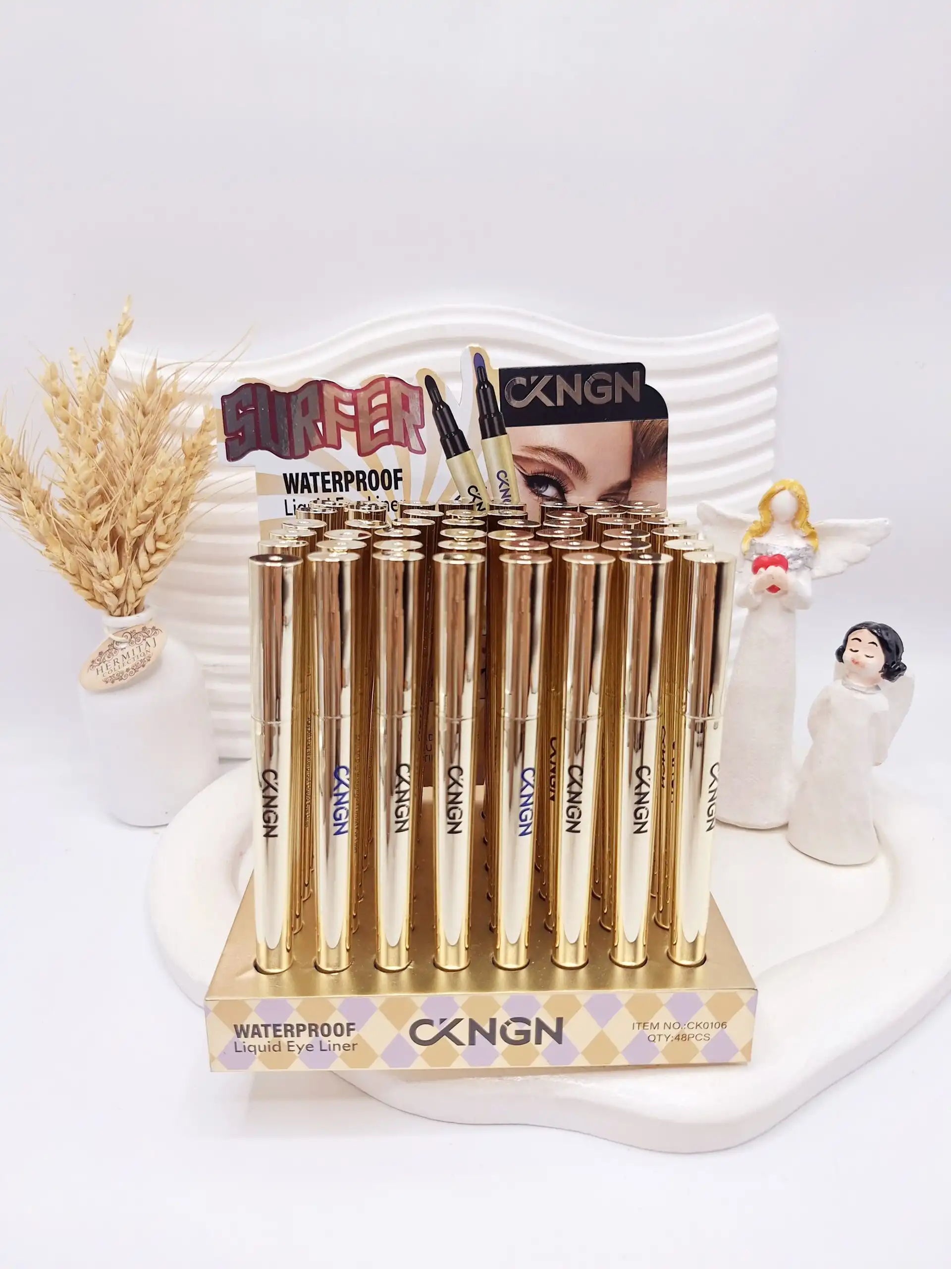 خط چشم مایع آبی و مشکی CKNGN کیفیت عالی کد 0106