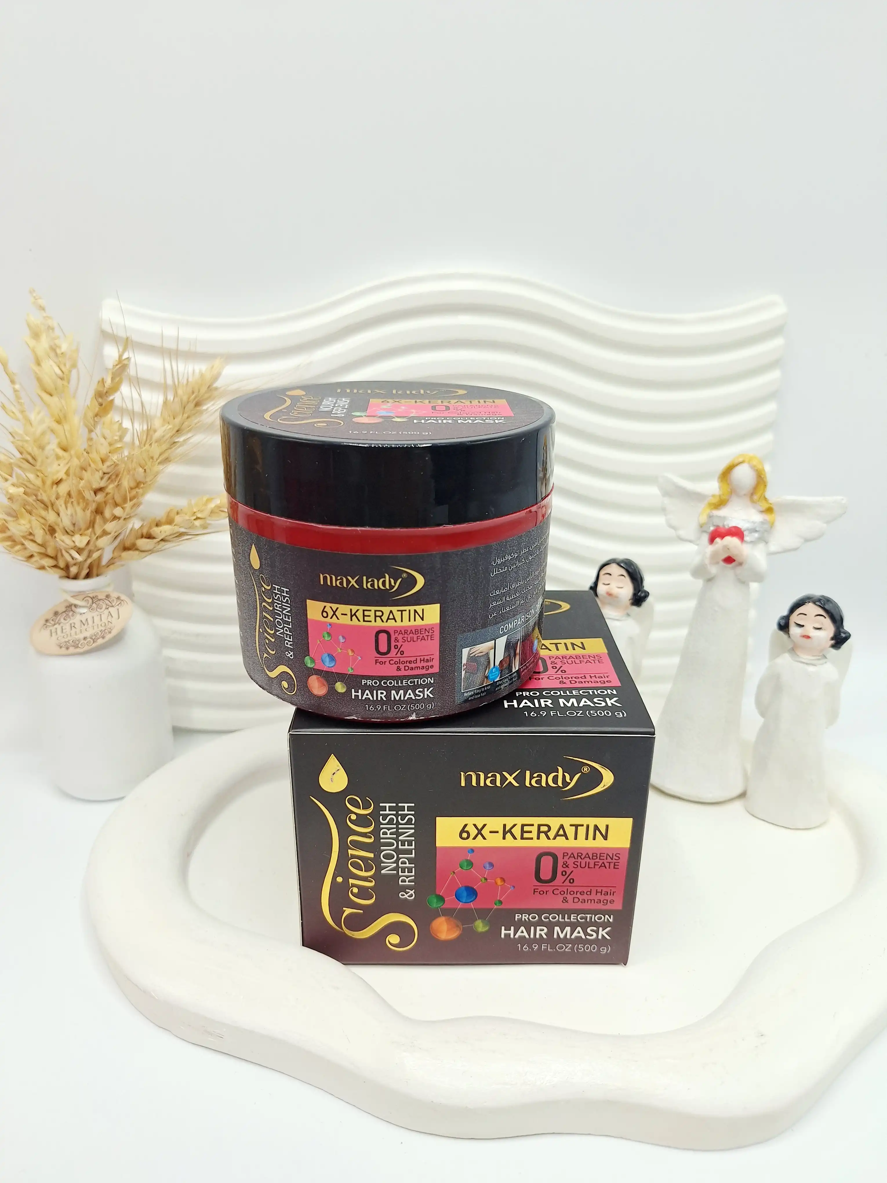 ماسک مو بدون سولفات 500 گرم کراتین مکس لیدی MAX LADY اورجینال کد 5970