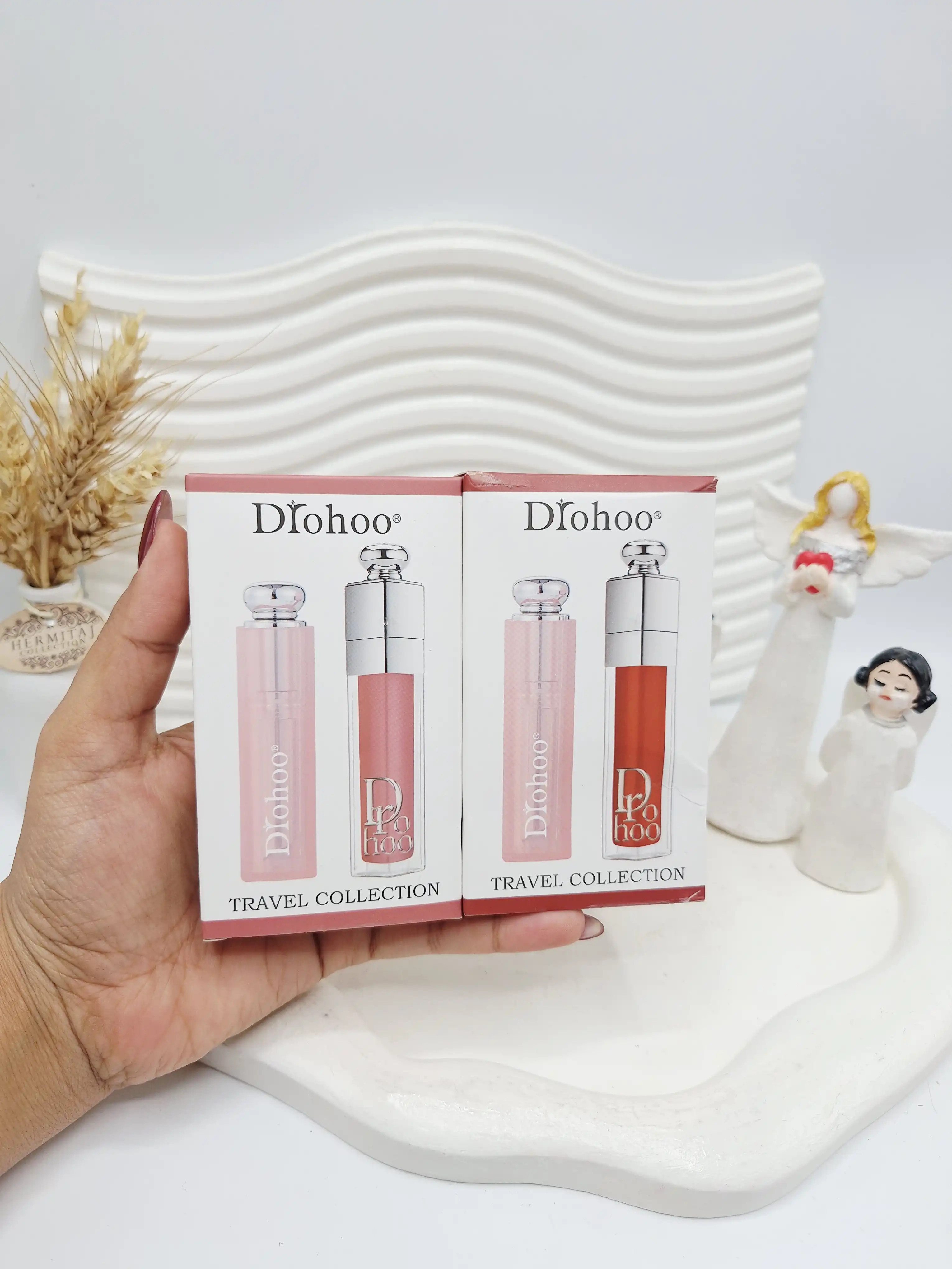 پک 2 تایی لیپ گلاس و بالم لب طرح دیور Drohoo کد 1506