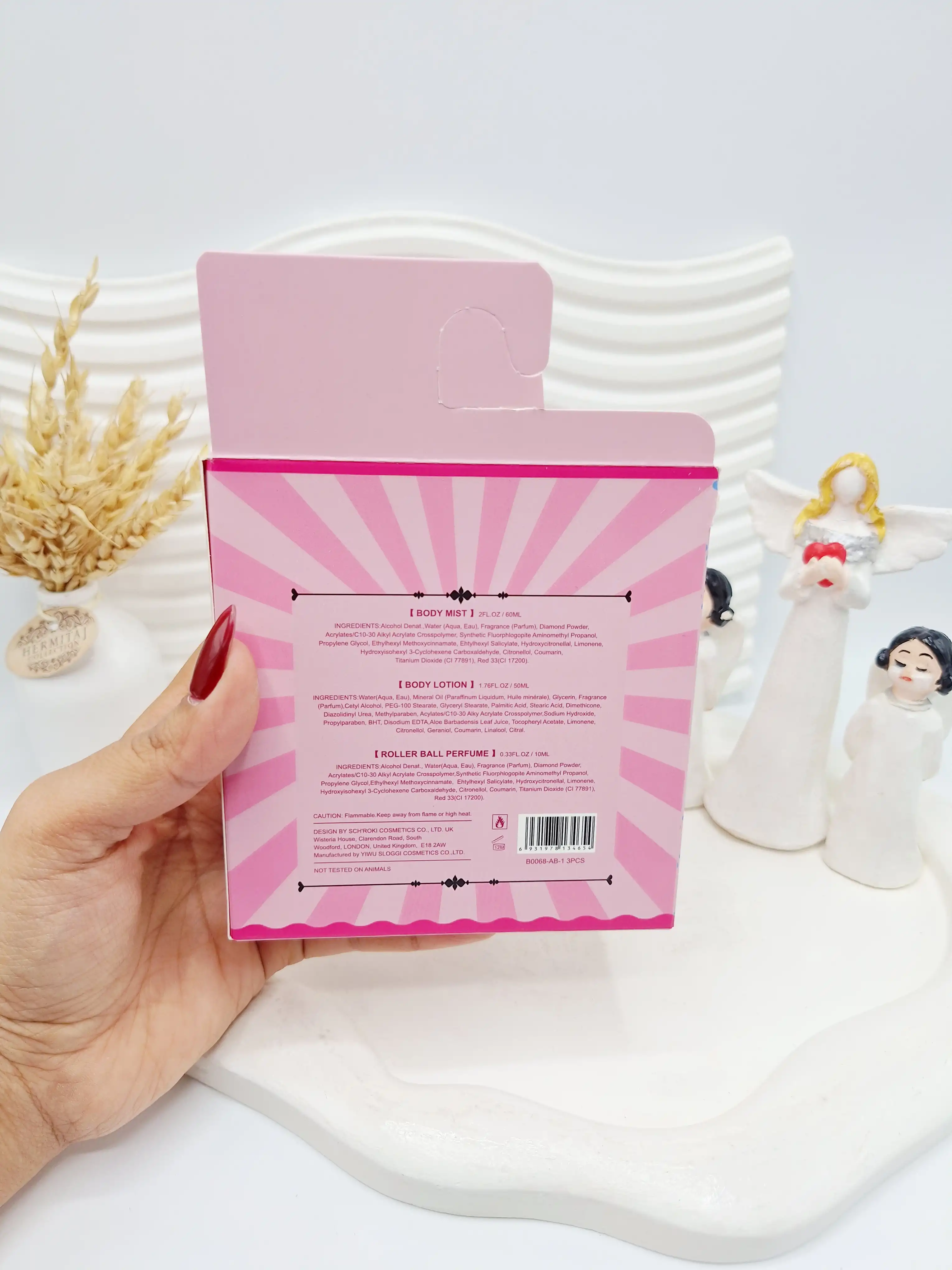 ست سه تیکه بادی اسپلش  لوسیون و عطر قلمی برند PINK IN SWEET کد 4654